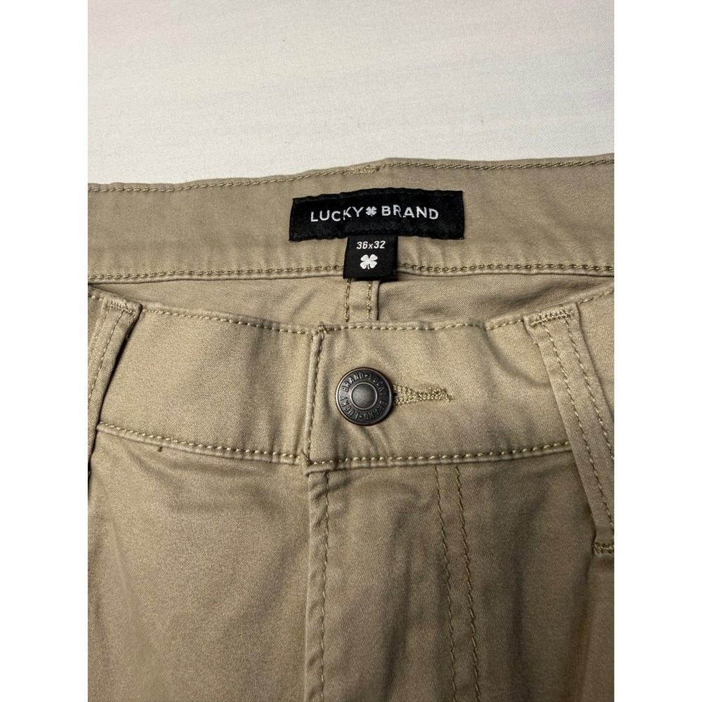 NWT Lucky Brand 121 Slim Straight Advanced Stretch Khaki Tan Pants Mens 36x32 - Picture 11 of 11